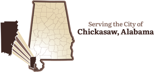 Map showing Chickasaw in Alabama